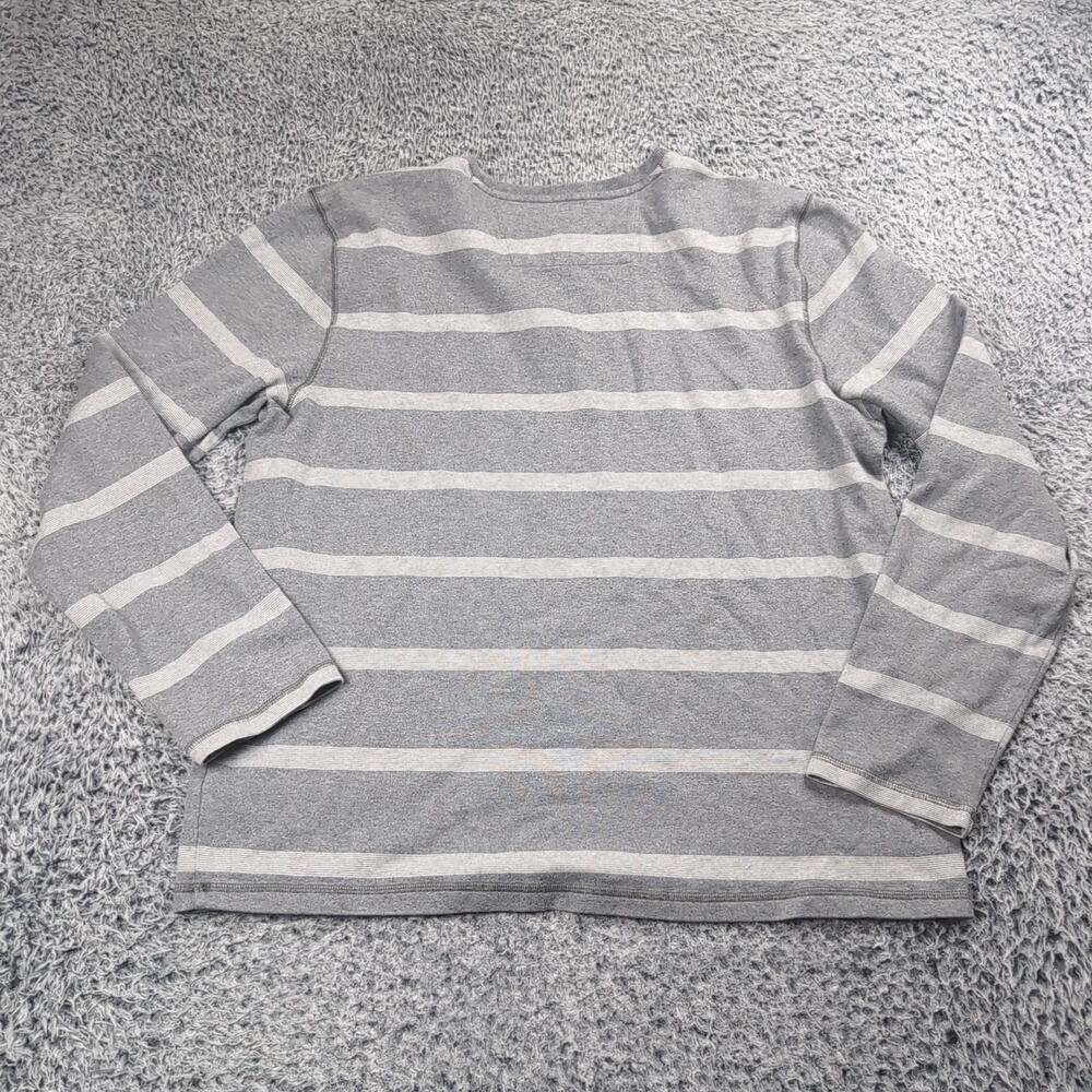 Banana Republic Sweater Men Extra Large Gray Striped Casual Tight Knit Chore - Picture 5 of 6